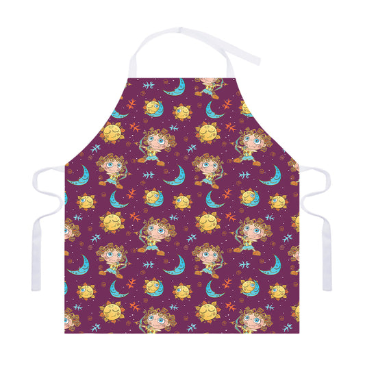 Cute Cartoon Sagittarius Pattern Print Adjustable Apron