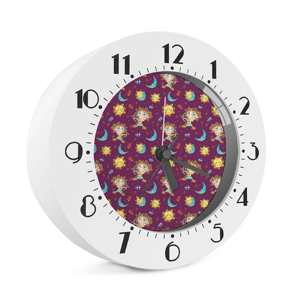 Cute Cartoon Sagittarius Pattern Print Alarm Clock