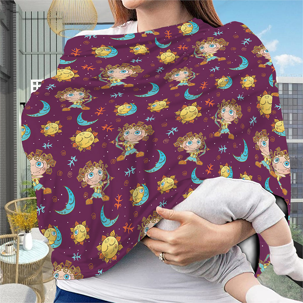 Cute Cartoon Sagittarius Pattern Print Baby Seat Cover