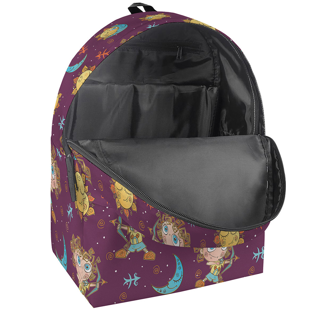 Cute Cartoon Sagittarius Pattern Print Backpack