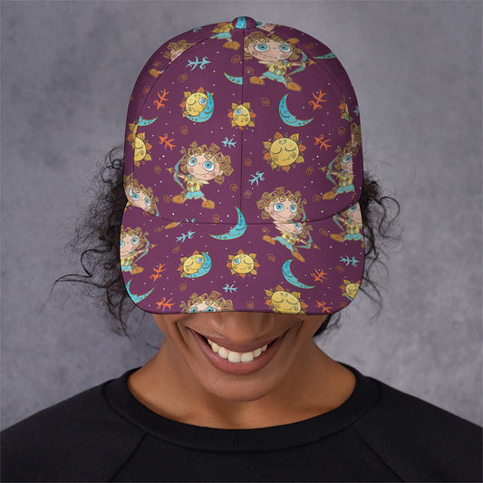 Cute Cartoon Sagittarius Pattern Print Baseball Cap
