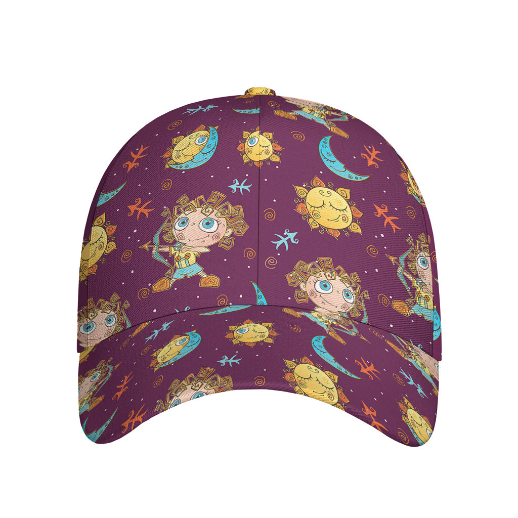 Cute Cartoon Sagittarius Pattern Print Baseball Cap