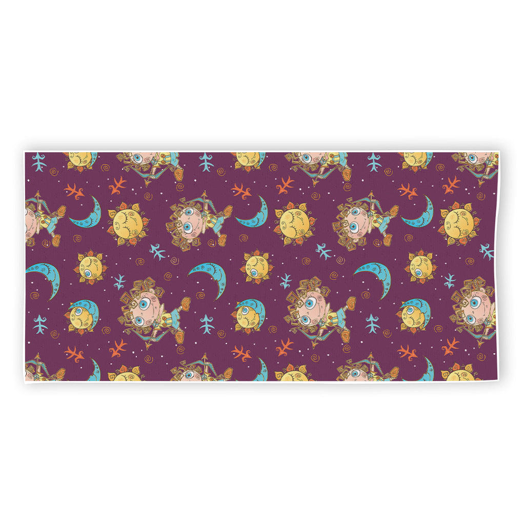 Cute Cartoon Sagittarius Pattern Print Beach Towel