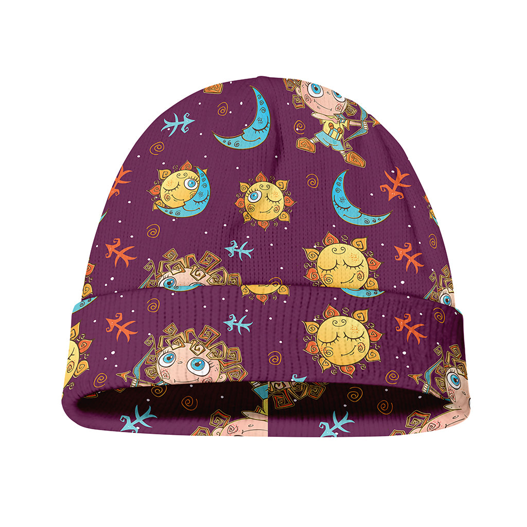 Cute Cartoon Sagittarius Pattern Print Beanie