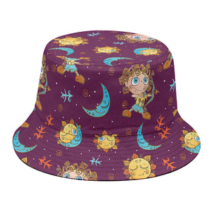 Cute Cartoon Sagittarius Pattern Print Bucket Hat