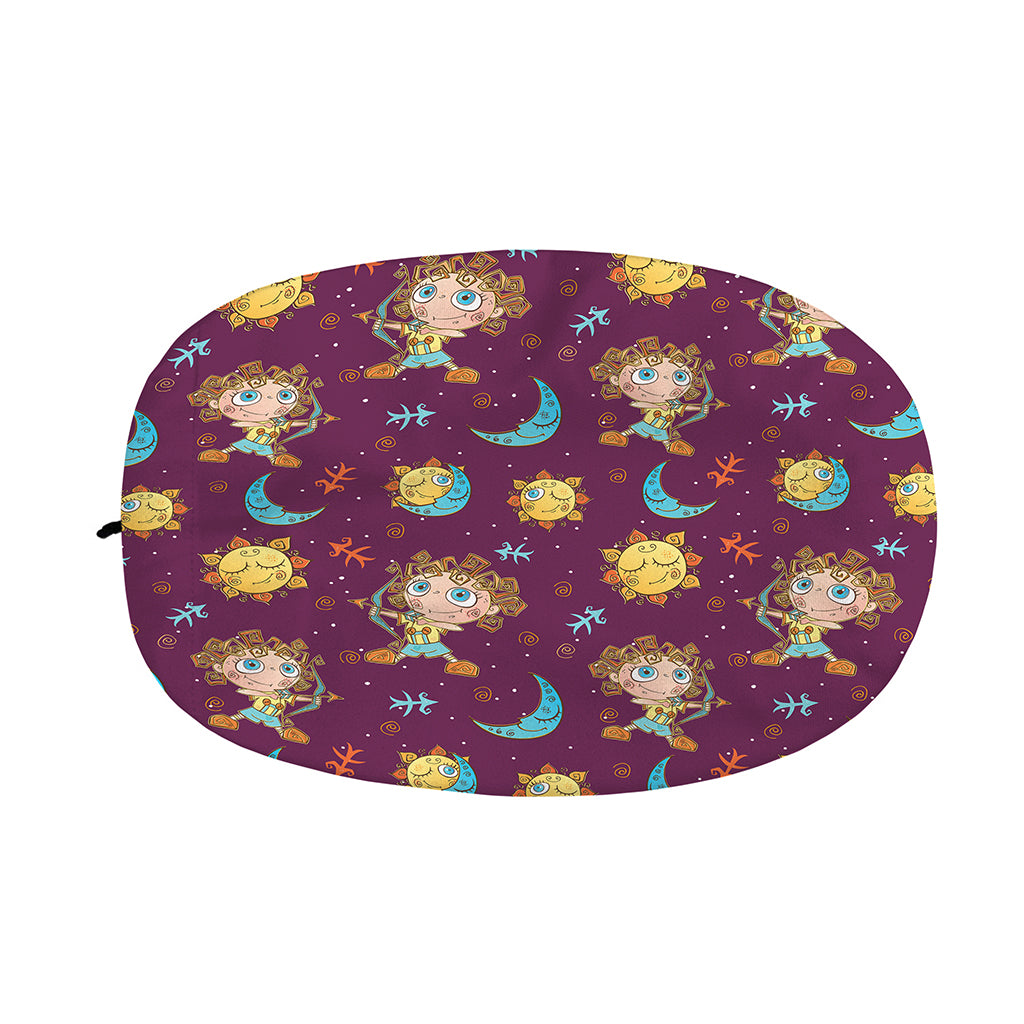 Cute Cartoon Sagittarius Pattern Print Car Side Mirror Covers