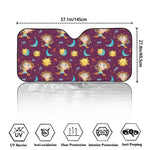 Cute Cartoon Sagittarius Pattern Print Car Windshield Sun Shade