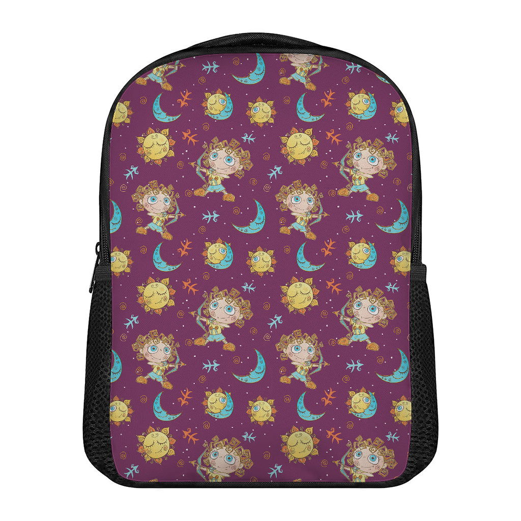 Cute Cartoon Sagittarius Pattern Print Casual Backpack