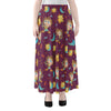 Cute Cartoon Sagittarius Pattern Print Chiffon Maxi Skirt