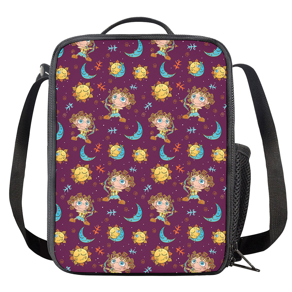Cute Cartoon Sagittarius Pattern Print Crossbody Lunch Bag