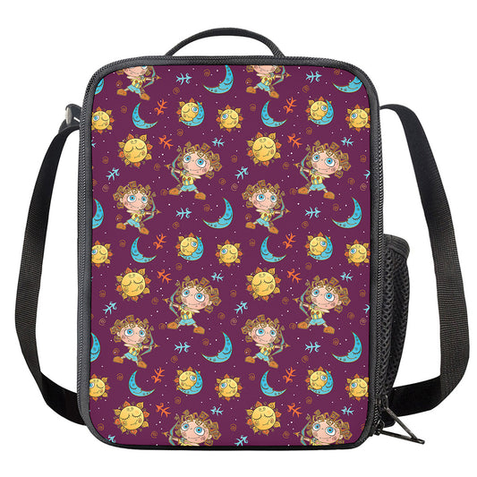 Cute Cartoon Sagittarius Pattern Print Crossbody Lunch Bag