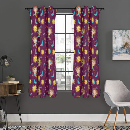 Cute Cartoon Sagittarius Pattern Print Curtain