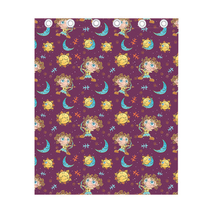 Cute Cartoon Sagittarius Pattern Print Curtain