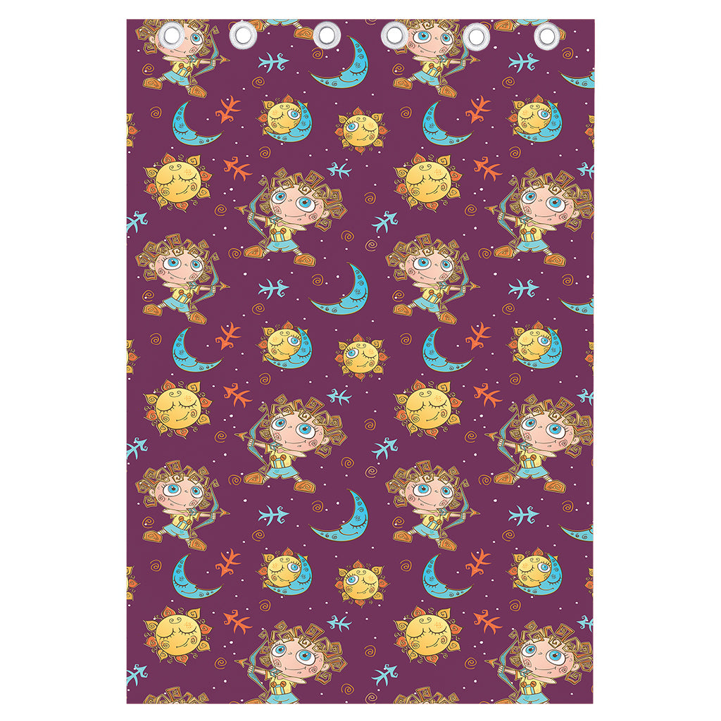 Cute Cartoon Sagittarius Pattern Print Curtain