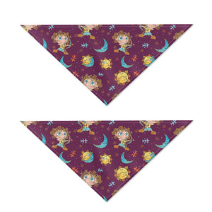 Cute Cartoon Sagittarius Pattern Print Dog Bandana