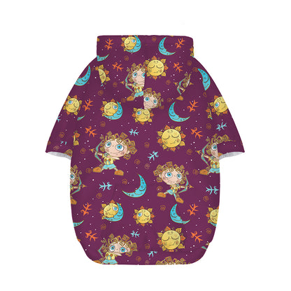 Cute Cartoon Sagittarius Pattern Print Dog Zip Up Hoodie