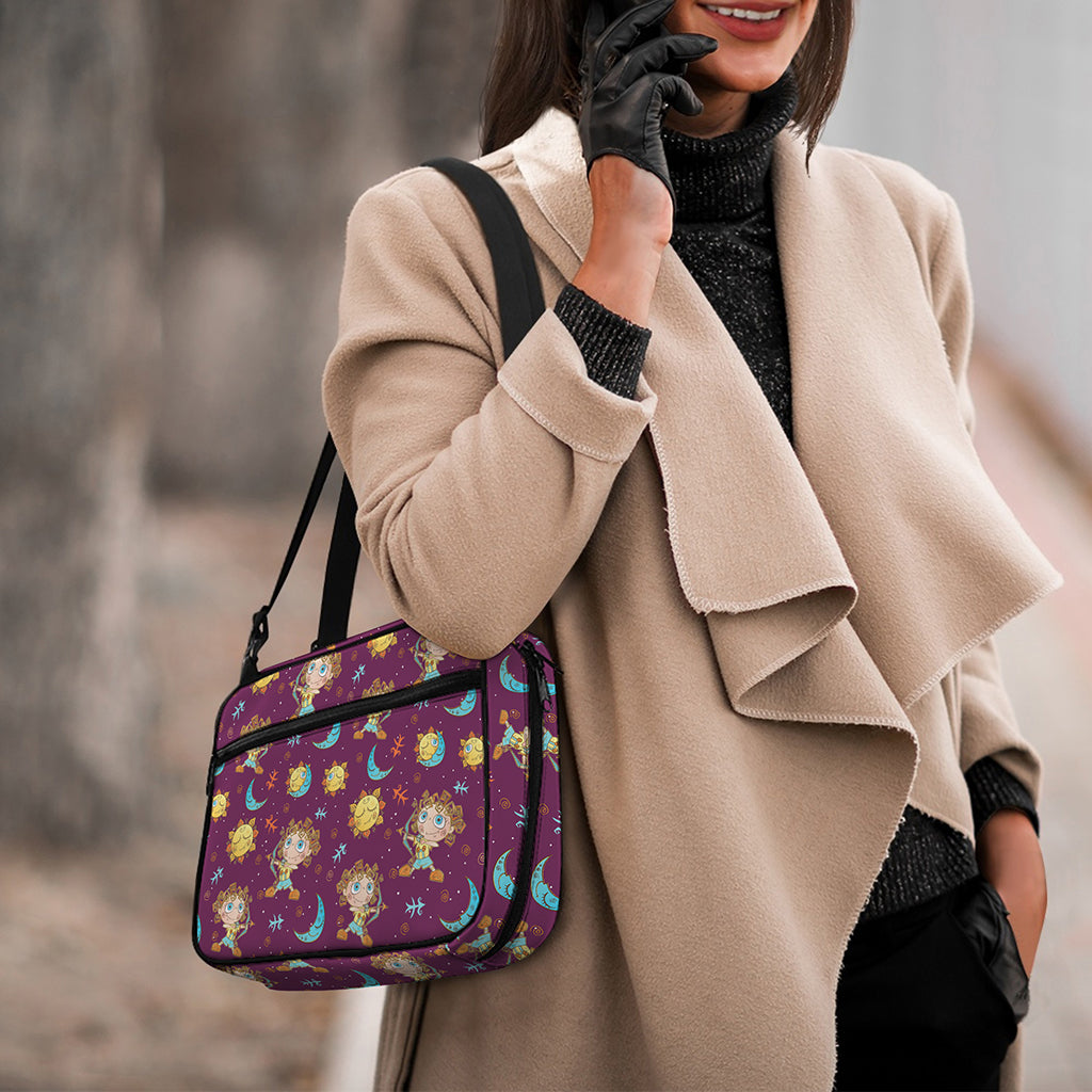 Cute Cartoon Sagittarius Pattern Print Double Strap Bible Bag