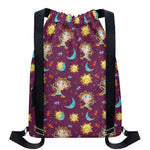 Cute Cartoon Sagittarius Pattern Print Drawstring Backpack