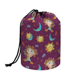 Cute Cartoon Sagittarius Pattern Print Drawstring Makeup Bag