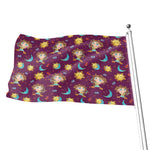 Cute Cartoon Sagittarius Pattern Print Flag