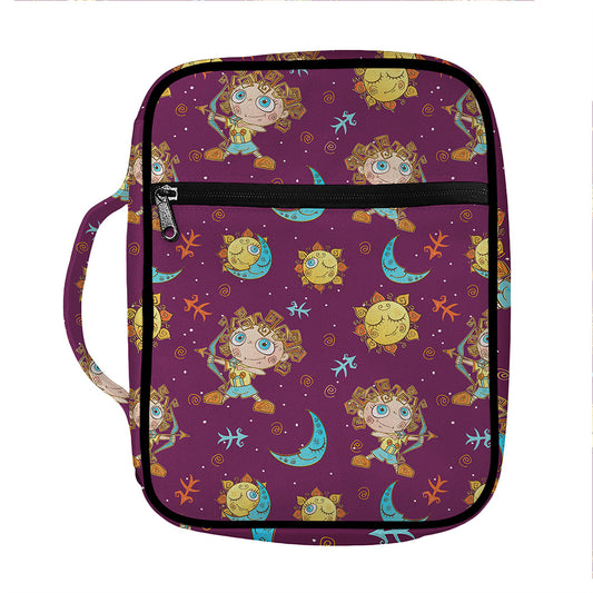 Cute Cartoon Sagittarius Pattern Print Front Pocket Bible Bag