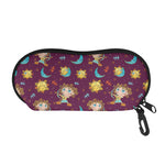 Cute Cartoon Sagittarius Pattern Print Glasses Case