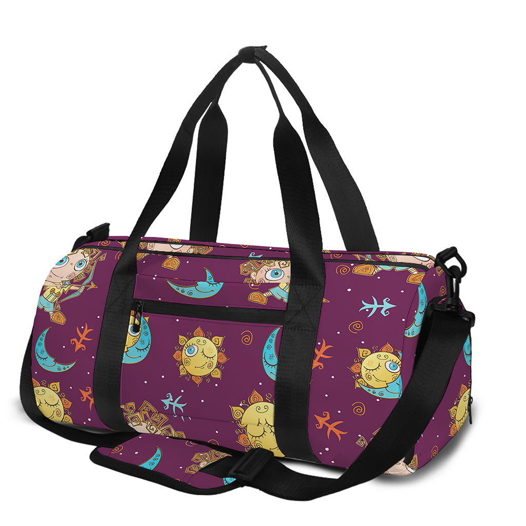Cute Cartoon Sagittarius Pattern Print Gym Bag