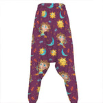 Cute Cartoon Sagittarius Pattern Print Hammer Pants