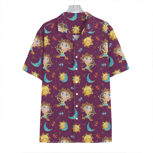 Cute Cartoon Sagittarius Pattern Print Hawaiian Shirt