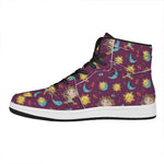 Cute Cartoon Sagittarius Pattern Print High Top Leather Sneakers