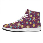 Cute Cartoon Sagittarius Pattern Print High Top Leather Sneakers