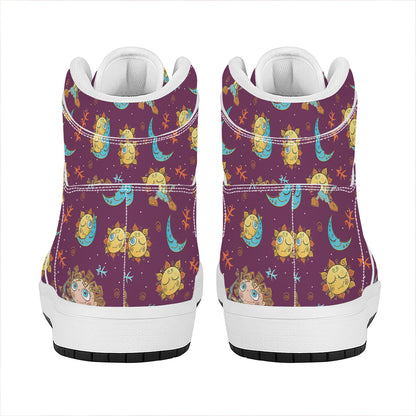 Cute Cartoon Sagittarius Pattern Print High Top Leather Sneakers