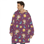 Cute Cartoon Sagittarius Pattern Print Hoodie Blanket