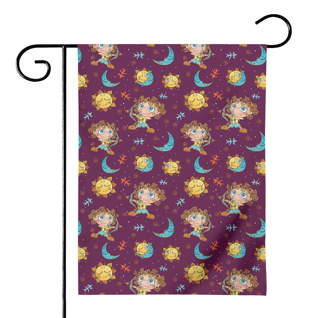 Cute Cartoon Sagittarius Pattern Print House Flag