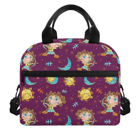 Cute Cartoon Sagittarius Pattern Print Insulated Lunch Bag