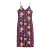 Cute Cartoon Sagittarius Pattern Print Jersey Midi Cami Dress