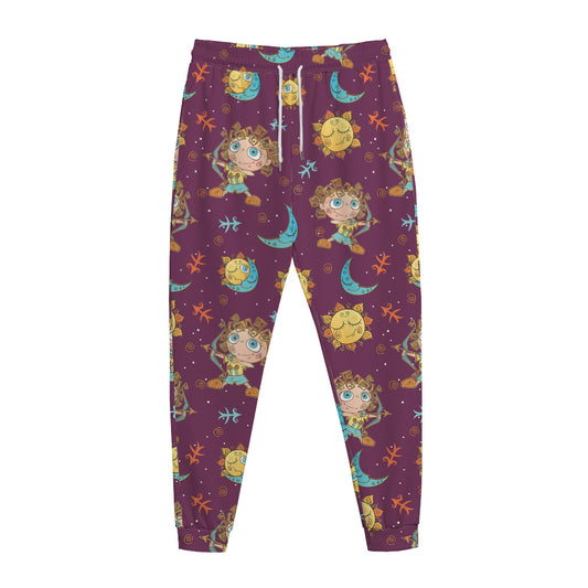 Cute Cartoon Sagittarius Pattern Print Jogger Pants