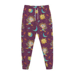 Cute Cartoon Sagittarius Pattern Print Jogger Pants