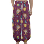 Cute Cartoon Sagittarius Pattern Print Lantern Pants