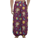 Cute Cartoon Sagittarius Pattern Print Lantern Pants
