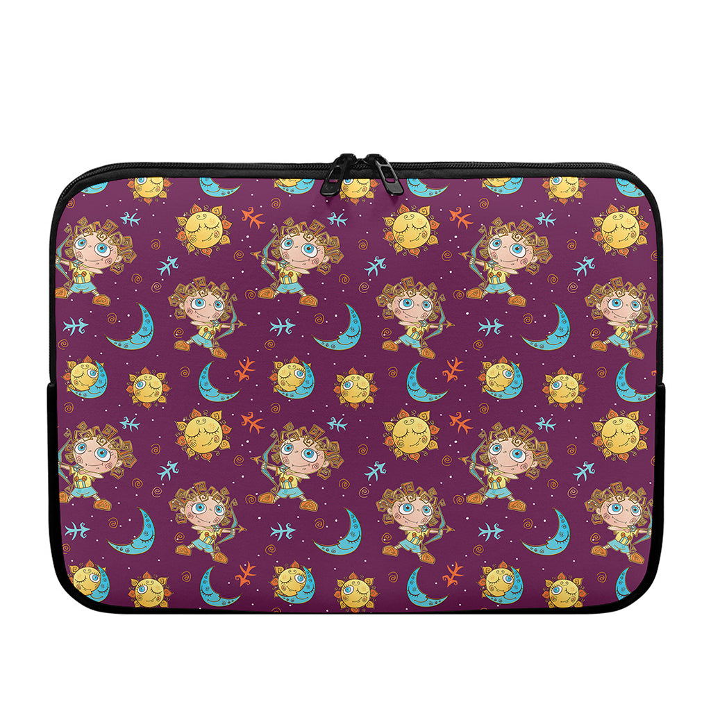 Cute Cartoon Sagittarius Pattern Print Laptop Sleeve