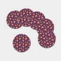 Cute Cartoon Sagittarius Pattern Print Leather Coaster Set