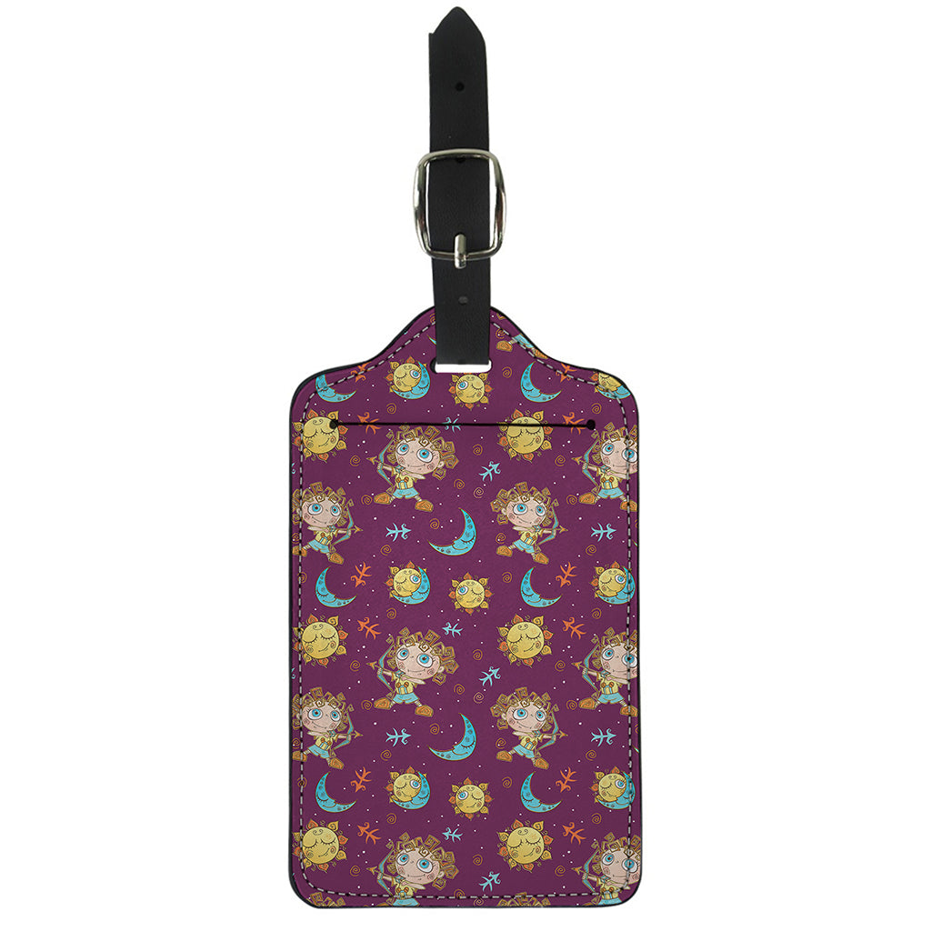 Cute Cartoon Sagittarius Pattern Print Luggage Tag