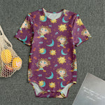 Cute Cartoon Sagittarius Pattern Print Men's Bodysuit