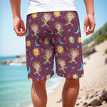 Cute Cartoon Sagittarius Pattern Print Men's Cargo Shorts