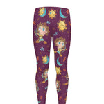 Cute Cartoon Sagittarius Pattern Print Men's leggings