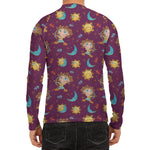 Cute Cartoon Sagittarius Pattern Print Men's Long Sleeve Rash Guard