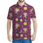 Cute Cartoon Sagittarius Pattern Print Men's Polo Shirt