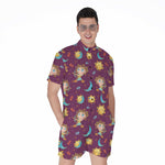 Cute Cartoon Sagittarius Pattern Print Men's Rompers