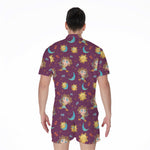 Cute Cartoon Sagittarius Pattern Print Men's Rompers